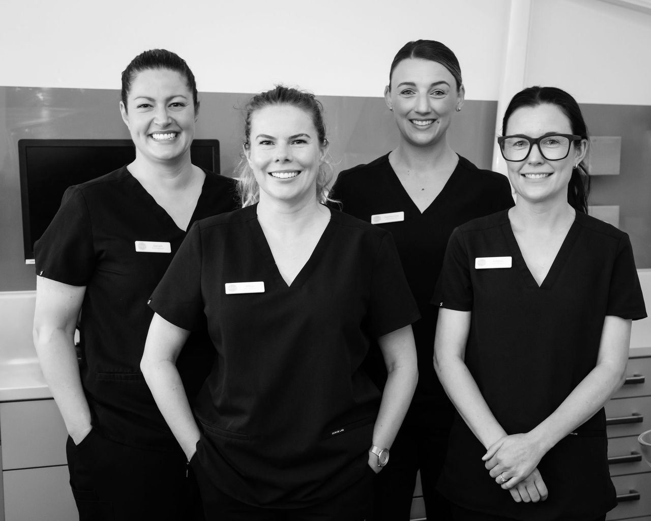 The four dental hygienists at Red Hill Dental Practice